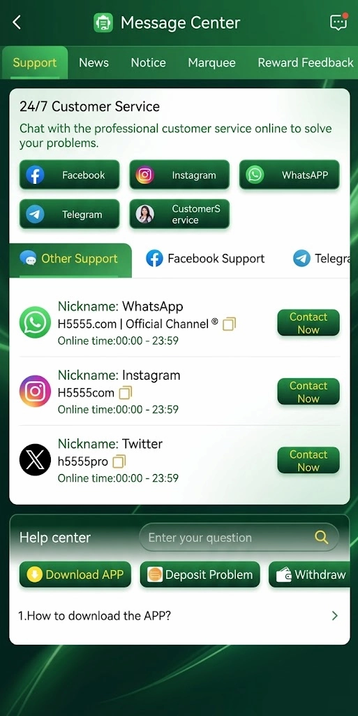 H5555 Costumer Service