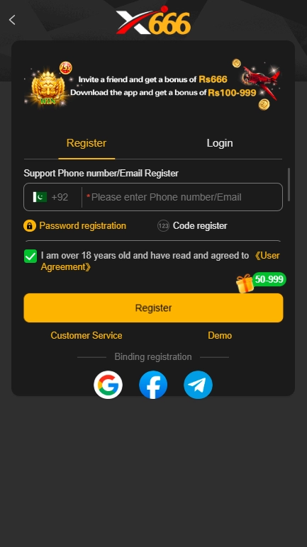 x666 Register & Login